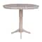 International Concepts Round 36 in Rd Top Pedestal Table, 12 in Leaf, 40.9 inH, Adjust Ht, Washed Gray Taupe, 36 in W, 48 in L K09-36RXT-27B-6B-2 - alternate 6